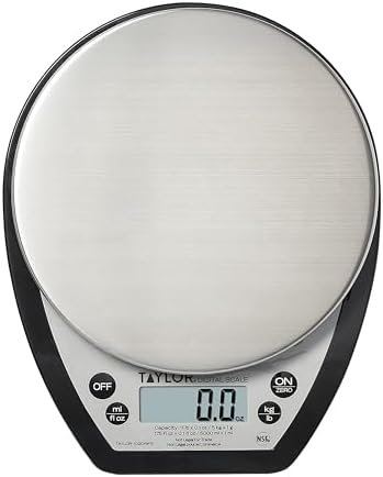 Taylor Stainless Top Digital Kitchen Scale - 11 lb Max Capacity