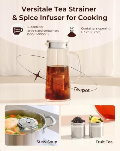 Reinmoson 2 Pack Extra Large Tea Infuser for Loose Leaf Tea & Spice Ball