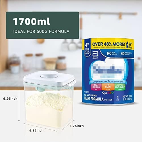 Formula Container, 1700ml Airtight Pop-Top Milk Powder Canister