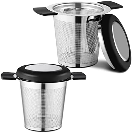 2 Pack Tea Infusers For Loose Tea, Stainless Steel Mesh With Lid