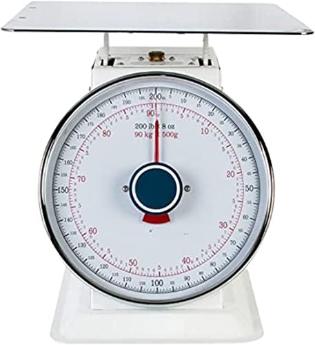 TrueCraftware- 200 lb. Mechanical Kitchen Flat Platform Weighing Food Scale- Heavy Duty Portion Control Mechanical Kitchen and Food Scale Industrial Dial Scale for Kitchens and Restaurants
