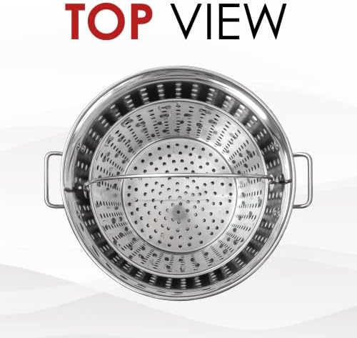 CONCORD Stainless Steel Stock Pot w/Steamer Basket. Cookware great for boiling and steaming (60 Quart)