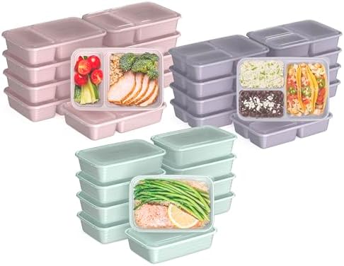 Bentgo Prep Meal Prep Kit, 1, 2 & 3-Compartment Containers, 60 Piece Set