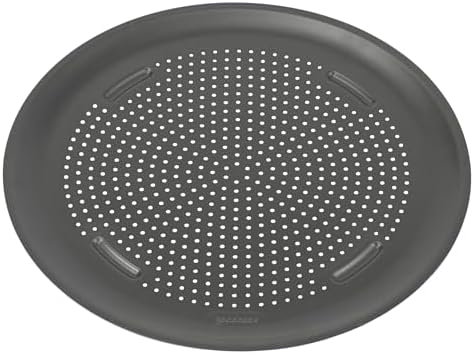 GoodCook AirPerfect Insulated Nonstick Carbon Steel Pizza Pan with Cutting Guides, Perforated Nonstick Pizza Pan, 15.75-Inch, Gray