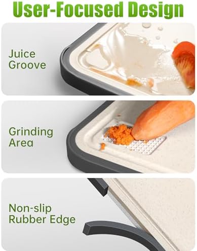 Non Toxic Cutting Board for Kitchen, Food Grade Stainless Steel Cutting Boards 2 in 1 Double Sides, Non Slip Cutting Mat15.9””