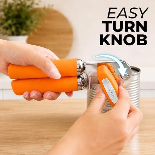 Zulay Kitchen Stainless Steel Swing Open Manual Can Opener Comfortable Grip