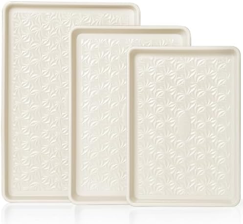 HONGBAKE Ceramic Coated Baking Sheet Pan Set of 3 with Floral Texture