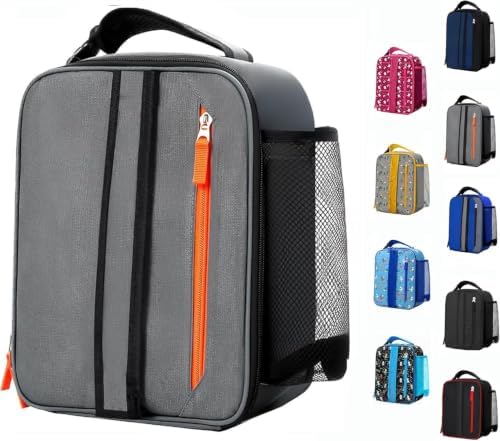 Lunch Box Insulated Lunch bag for Men Teen Kids Boys Adult Portable Stylish Small Lunchbox Special Design for Working Office school Picnic (Gray 6L(Without Shoulder Straps))