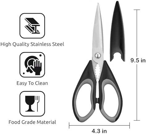 OMDAR 3 Pack Kitchen Scissors - Food Grade Kitchen Shears