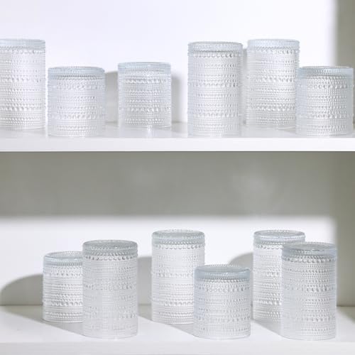 Moretoes 2pcs Hobnail Drinking Glasses,Vintage Glass Cups Set