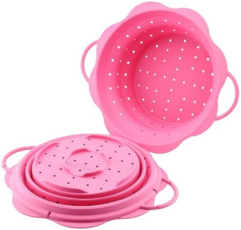 Collapsible Silicone Colander for Kitchen，Foldable Pasta Vegetable Strainer