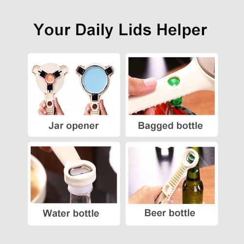 4-in-1 Jar Opener for Seniors & Arthritic Hands (Black)