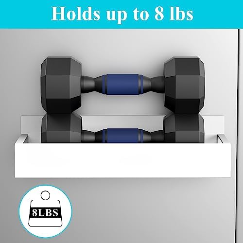 HuggieGems Metal Magnetic Spice Rack for Refrigerator with Hooks White