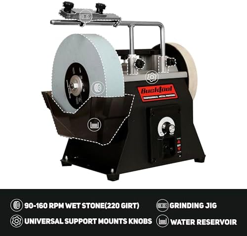 BUCKTOOL 10" 1.2A Variable Speed Wet Sharpening System,Two Way Rotation