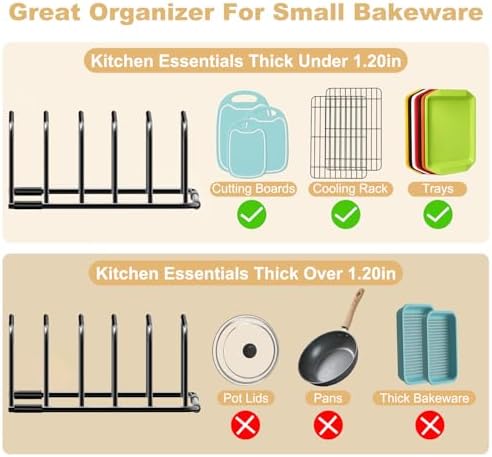 Fikoksol Cutting Board Organizer Storage, Baking Sheet Rack under Cabinet