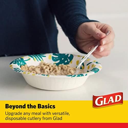 Glad Clear Disposable Plastic Cutlery Set, 150 Count Family Size, 6-Pack