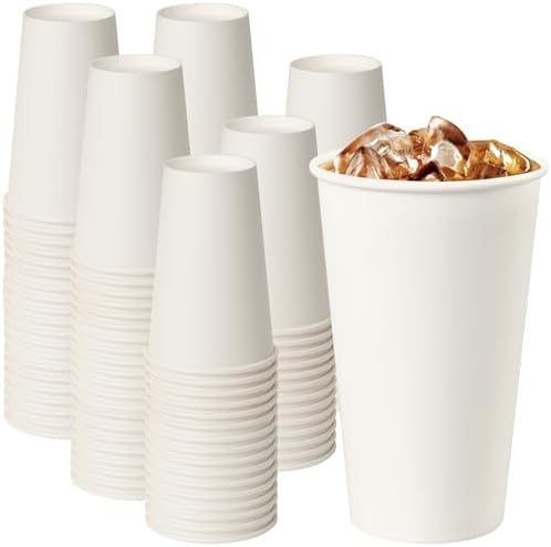 YEEHAW 16 oz 200 Pack White Disposable Paper Coffee Cups