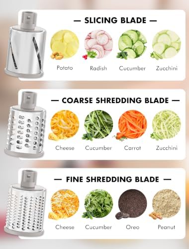 GDL Cheese Grater Hand Crank, Rotary Cheese shredder, Vegetable Slicer