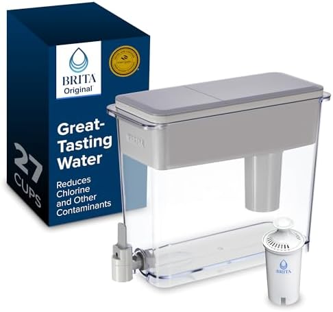 Brita X-Large 27 Cup Water Dispenser, Includes 1 Filter, Gray