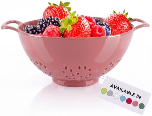 Meadow Lane 6-Inch Small Colander, 3-Cup Food Strainer, Blush Pink