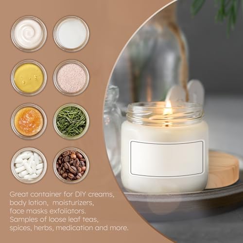 16 Pack 4 OZ Glass Jars with Lids, Small Glass Containers with Plastic Woodgrain Lids & Inner Liners, Reusable Travel Containers for Creams, Makeup, Lotion, Cosmetic, Ointment