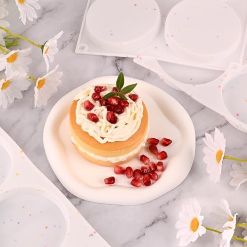 HUAKENER 3 Pcs Silicone Muffin Top Pan for Baking, 4 Inch Round Baking Mold
