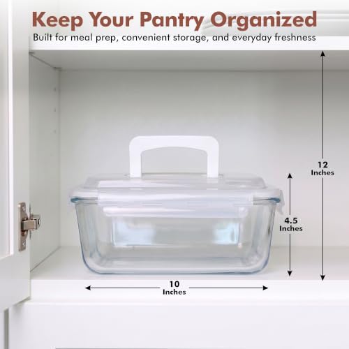 Razab 3000 ml / 102 oz Airtight Borosilicate Large Glass Container with Lid
