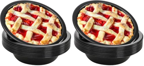 10 Pieces Mini Pie Pans, 5 Inch Individual Small Round Cake Pan, Reusable Nonstick Carbon Steel Pie Tins for Oven and Instant Pot Baking Chicken Pot Pies, Quiches, Fruit Pies (Pack of 2)