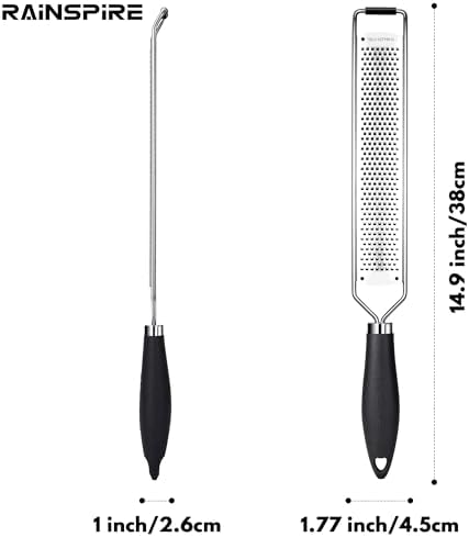 304 Stainless Steel Citrus Lemon Zester Spice Ginger Garlic Grater Black
