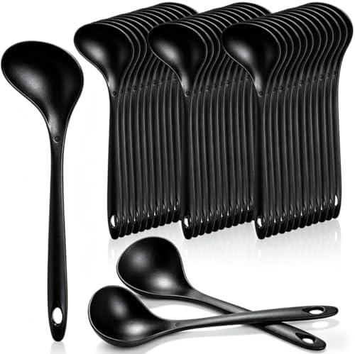 40 Pack 1.5 Oz Plastic Ladle Spoons, 9 x 2.8 Inch