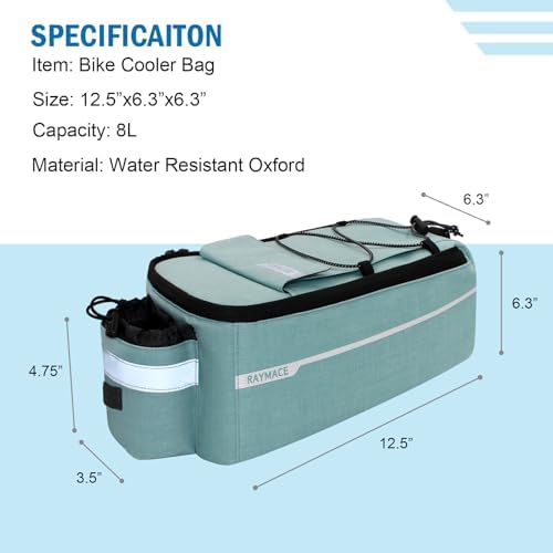 RAYMACE Bike Rear Rack Bag, Bike Trunk Cooler Bag