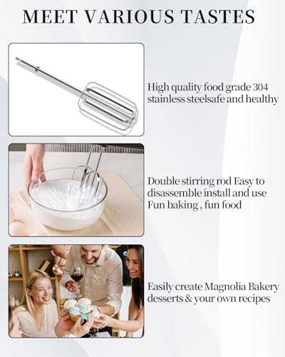 2 Pcs Hand Mixer Attachments Beaters, Hand Mixer Beaters Attachments Kitchen Stainless Steel Replacement Parts for Hamilton Beach 62682RZ 62692 62695V 64699 Mixer