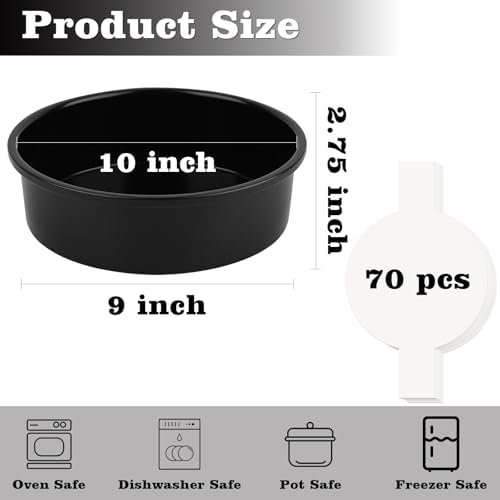 HUAKENER 10 Inch Cake Pan,2Pcs Round Cake Pan with Parchment Paper