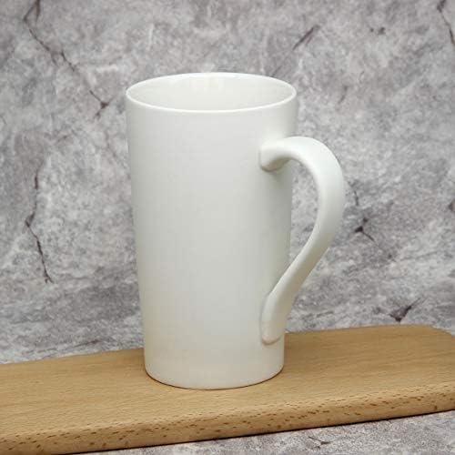 20 oz Large Coffee Mugs, M007 Tall Ceramic Cup with Handle for Dad Men, Set of 2, White