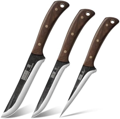 HOSHANHO Butcher Knife Set 3PCS, Sharp Fillet & Utility & Paring Knife Set