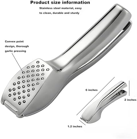 Stainless Steel Garlic Press Set Peeler & Cleaning Brush