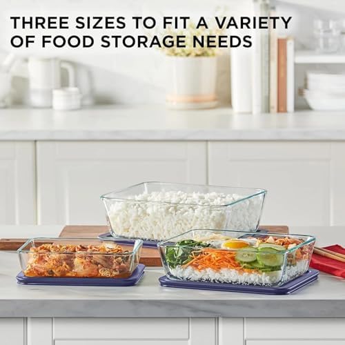 Pyrex Simply Store (3-Pack) Rectangular Glass Food Storage Containers Set