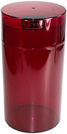 Tightvac - 3oz to 12 Ounce - Patented Airtight Container | Multi-use Vacuum Container Works as Smell Proof Containers for Herbs and Dry Goods. Red Tint