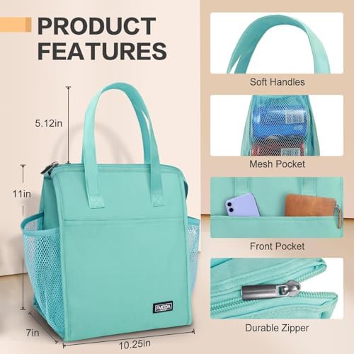 Insulated Lunch Bag Women, 12L Large Thermal Snack Bag Reusable Cooler Tote