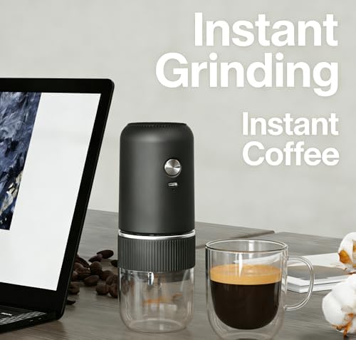 Electric Coffee Grinder Automatic Spice Grinder Rechargeable Salt Mill Pepper Grinder Adjustable Coarseness Removable Design Kitchen Tool