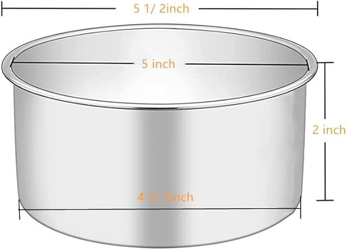 XZJMY 5Pack 5 Inch X 2 Inch Cake Pan, mini cake pan, round aluminum cake pan, used for family gatherings to bake mini cake pizza, quiche