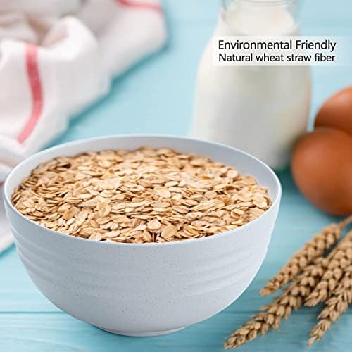 Homestockplus [Set of 6] Unbreakable Large Cereal Bowls,34 Oz Ramen Bowls BPA-Free Eco-Friendly Bowl Set for Cereal, Salad, Soup, Ramen,Oatmeal Apply to Kitchen, Dishwasher & Microwave Safe