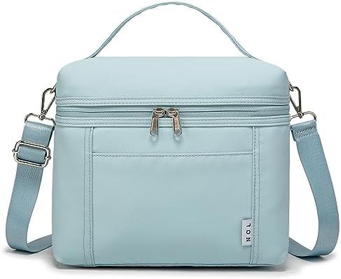 NOL 8L Insulated Lunch Bag for Women, Light blue, Medium(normal)