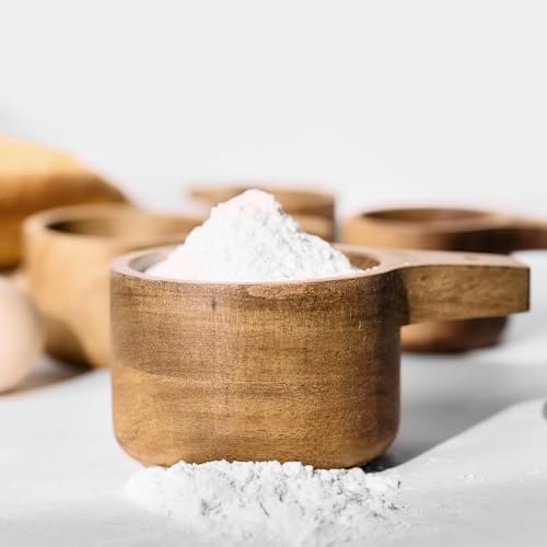 10 Piece Measuring Cups and Spoons Set, Handcrafted Acacia Wood