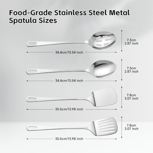 Cooking Utensils Set, 4PCS Stainless Steel Spatula, Dishwasher Safe