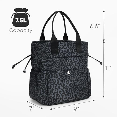 Yarnic Lunch Bag Women Insulated Lunch Bags,Cute Cheetah Reusable Lunch Box