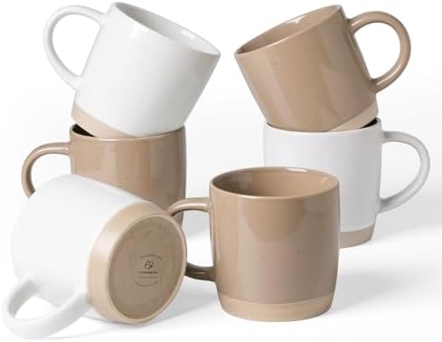 famiware Milkyway Coffee Mugs of 6, 13 oz Mug Set, Ceramic Cup with Handle
