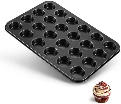 TeamFar Mini Muffin Pan, 24-Cup Non-Stick Cupcake Tray Tin for Baking