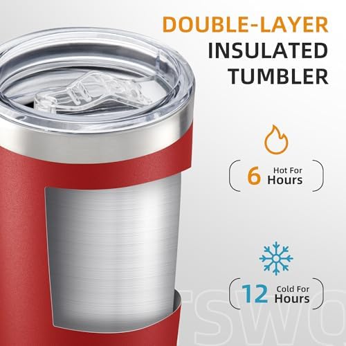 20oz Tumbler Bulk with Lid Stainless Steel Tumblers, 6 Pack