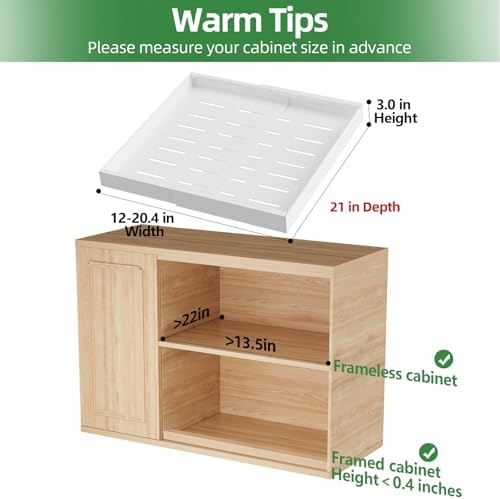 PAKETA 2 Pack Expandable Pull Out Cabinet Organizer,21" Deep